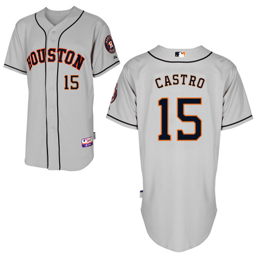 Jason Castro #15 MLB Jersey-Houston Astros Men's Authentic Road Gray Cool Base Baseball Jersey